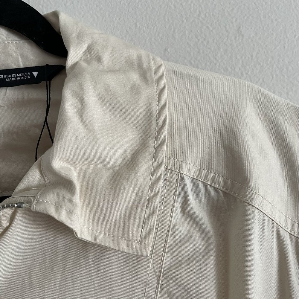 Zara Women XS Beige Cotton Relaxed Short Sleeve Wide Leg Cargo Jumpsuit NWOT - Picture 9 of 13